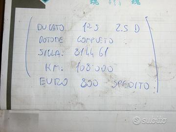Motore fiat ducato 2.5d km108000