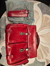 Cartella da lavoro Piquadro in vera pelle rossa