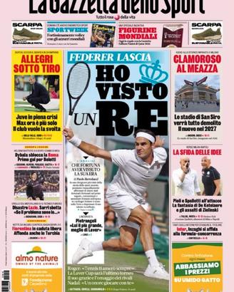 Gazzetta dello Sport Addio al tennis Roger Federer