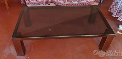 Tavolini bassi piano cristallo struttura metallo.