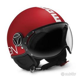 Casco momo classic fgtr red matt white