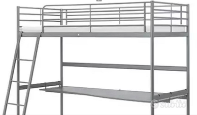 Letto Ikea Svarta soppalco scrivania materasso