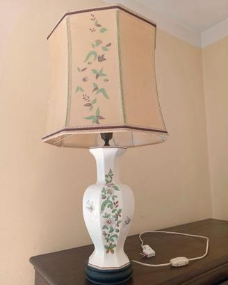 Lampada da tavolo vintage ceramica dipinta a mano