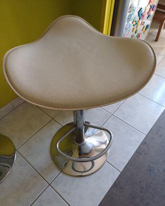 Sgabelli in ecopelle bianca