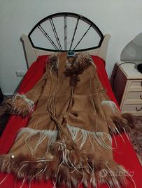 montone lungo rifiniture collo in Volpe e cintura