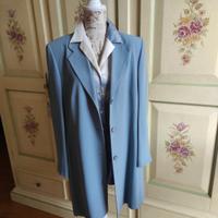 Soprabito azzurro taglio dritto viscosa acetato 46