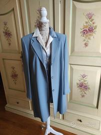 Soprabito azzurro taglio dritto viscosa acetato 46
