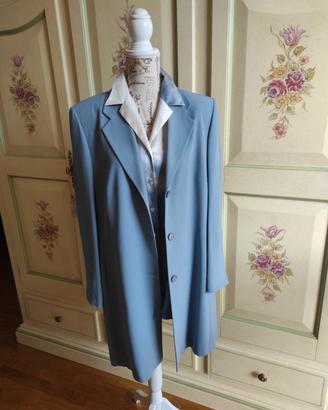 Soprabito azzurro taglio dritto viscosa acetato 46
