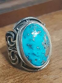 anello uomo turchese arizona  argento 925 etnico