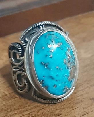 anello uomo turchese arizona  argento 925 etnico