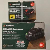 Batteria e Caricabatterie Parkside Nuovi 20V/4Ah