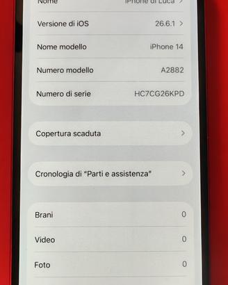 Apple Iphone 14 rosso A2882 256gb