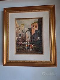 Quadro ad olio con cornice