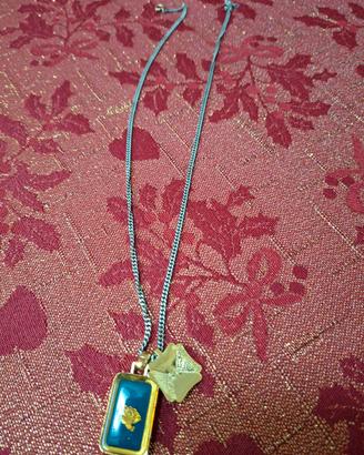 Collier Femme Vintage Années 80 – Métal Doré, Forme Triangle, Origine Italienne