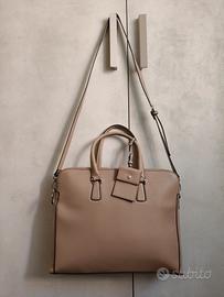 borsa porta computer donna beige