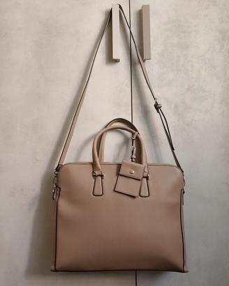 borsa porta computer donna beige