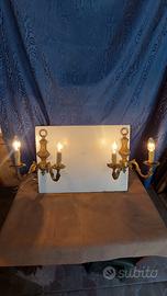 coppia applique anni 5 bronzo dorato due luci revi