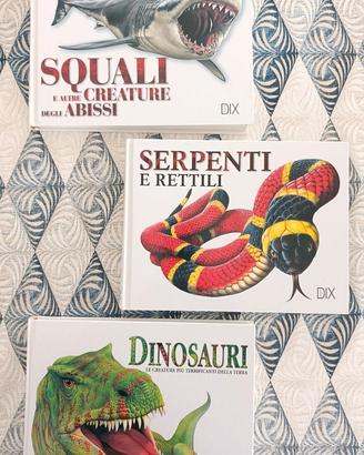 Libri illustrati dinosauri - squali - serpenti