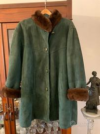 Cappotto Montone Sherling taglia 44 verde inglese