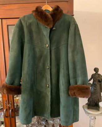 Cappotto Montone Sherling taglia 44 verde inglese