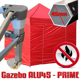 Gazebo 3x3 rosso allumino PVC certificato ignifugo