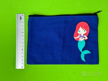 Scuola astuccio blu sirena cartone animato