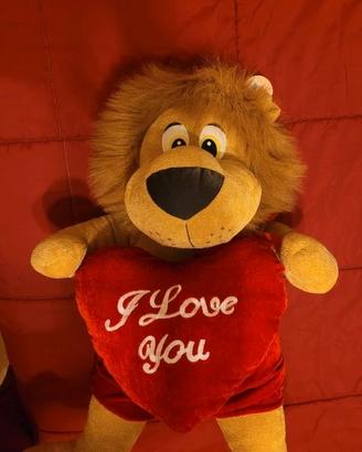 Leone peluche grande con cuore