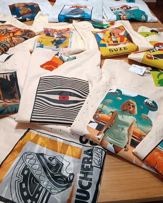 STOCK DI 30 PEZZI, T-SHIRT E FELPE 