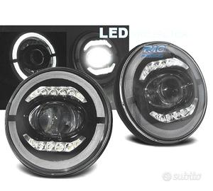FARI JEEP WRANGLER 96-18 ANGEL EYES FULL LED NERO