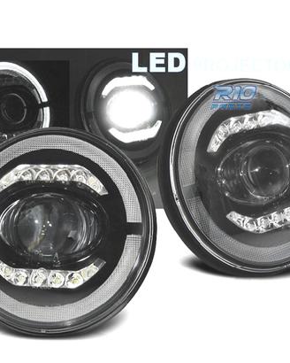 FARI JEEP WRANGLER 96-18 ANGEL EYES FULL LED NERO