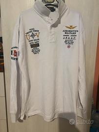 Polo maniche lunghe Aeronautica Militare bianca XL