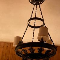 lampadario vintage ferro battuto