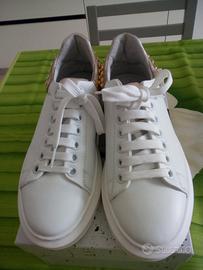 Sneakers donna bianche 38 vera pelle