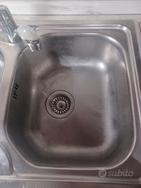 Lavello cucina 100x50 con miscelatore e scarico