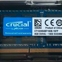 Crucial 8GB DDR3L - 1600 SODIMM 1.35 V. CL11