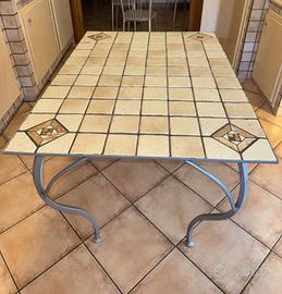 Tavolo ferro battuto artigianale 80x115 con Sedie