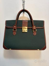 Samsonite borsa ventiquattrore verde pelle marrone