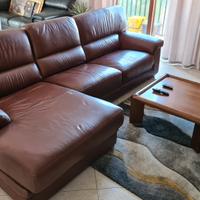 Divano angolare in pelle di bufala (chaise lounge)