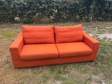 Divano Poltronesofà in tessuto arancione 195 x 90