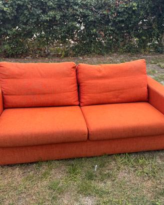Divano Poltronesofà in tessuto arancione 195 x 90