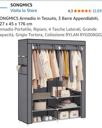 armadio in tessuto
