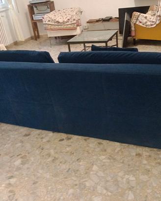 Divano letto in velluto blu marca Retex