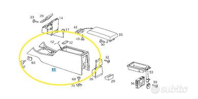 tunnel centrale Mercedes Classe C w202 blu