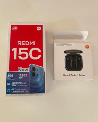 Cellurare Redmi 15C + auricolari