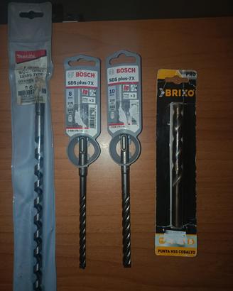 Punte da trapano per legno, ferro e cemento SDS/NO