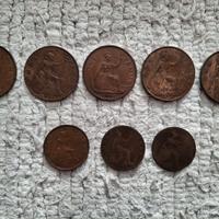 1 PENNY 1918-21-29-36-67 + half 1887-1895-1936 UK