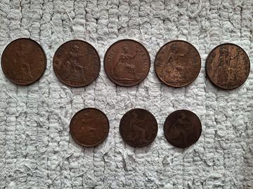 1 PENNY 1918-21-29-36-67 + half 1887-1895-1936 UK