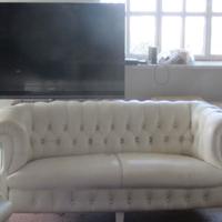 Divano e due poltrone Frau di pelle binca