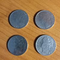 N.4 monete 100 lire italiane.