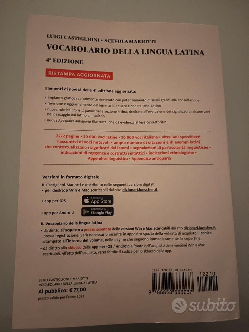 Voci dal Dizionario Latino.